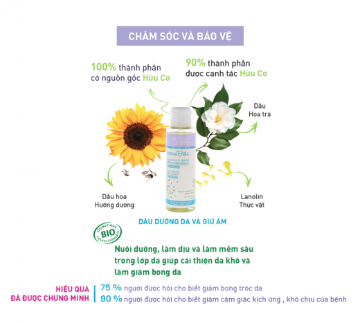 DERMA BÉBÉ MULTI-CARE OIL BODY & SCALP -  Dầu dưỡng da, giữ ẩm toàn thân và da đầu